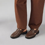 PLAIN LEATHER COMFY SANDAL - Hi-Street