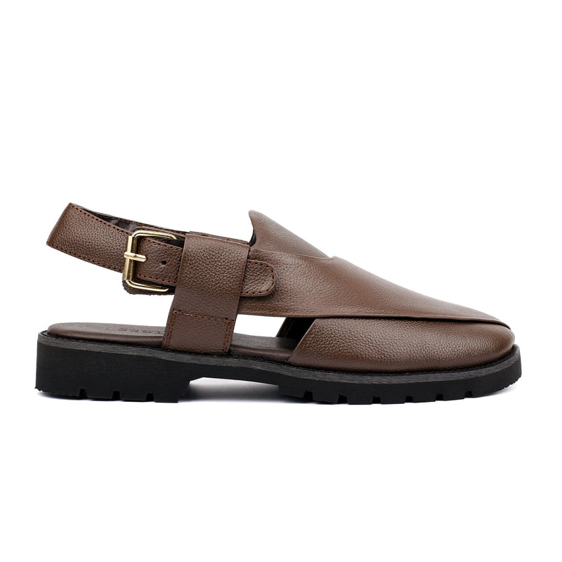 PLAIN LEATHER COMFY SANDAL - Hi-Street