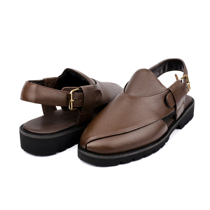 PLAIN LEATHER COMFY SANDAL - Hi-Street