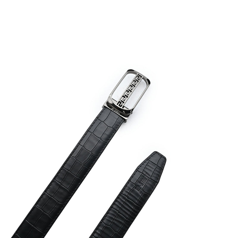 PREMIUM BLACK TEXTURED LEATHER BELT - Hi-Street