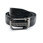 PREMIUM BLACK TEXTURED LEATHER BELT - Hi-Street