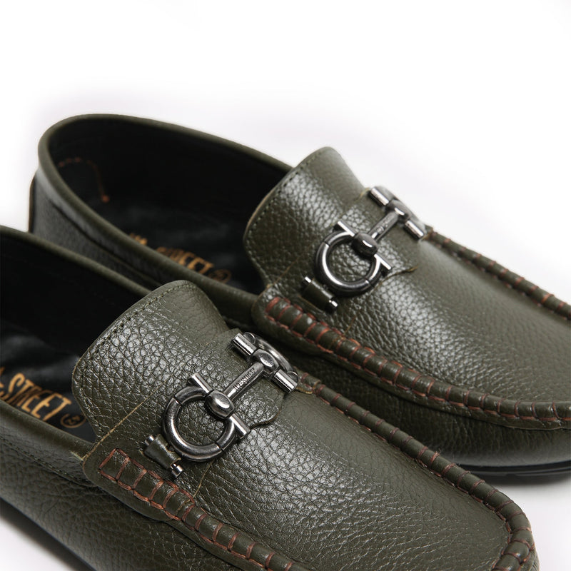 SOFT LEATHER BUCKLE MOCCASIN - Hi-Street