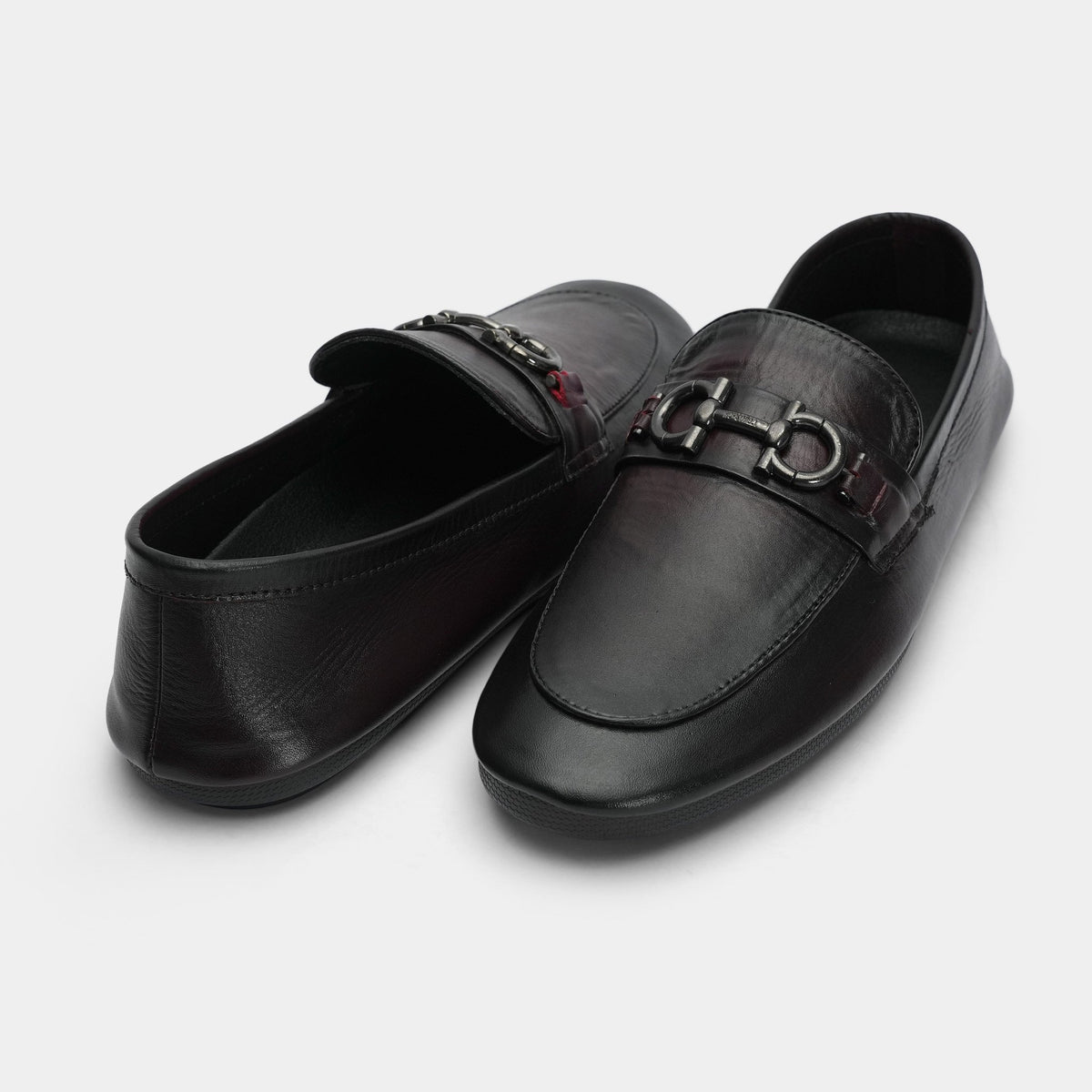 SOFT PLAIN LEATHER BUCKLE SHOES - Hi-Street