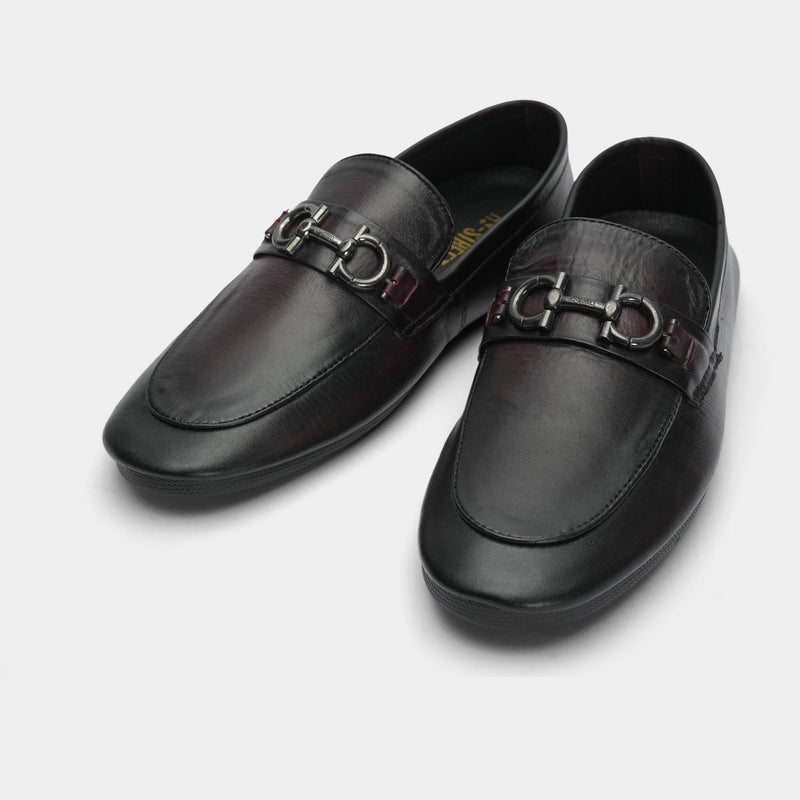 SOFT PLAIN LEATHER BUCKLE SHOES - Hi-Street
