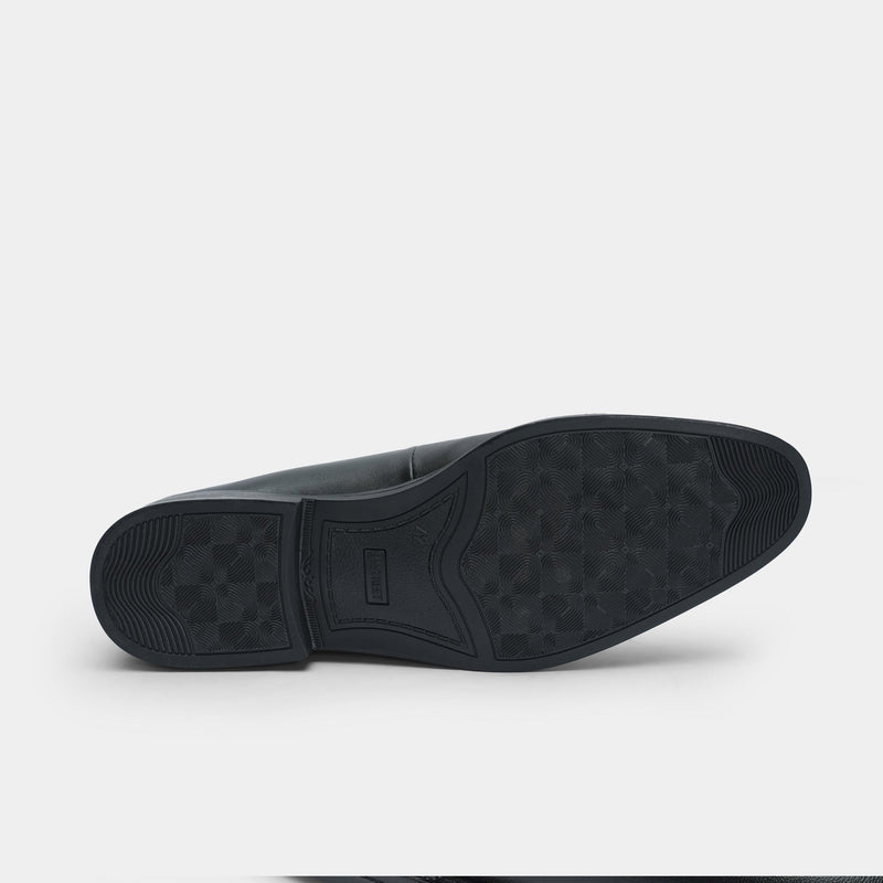 SPLIT LEATHER LACE UP BLACK SHOES - Hi-Street