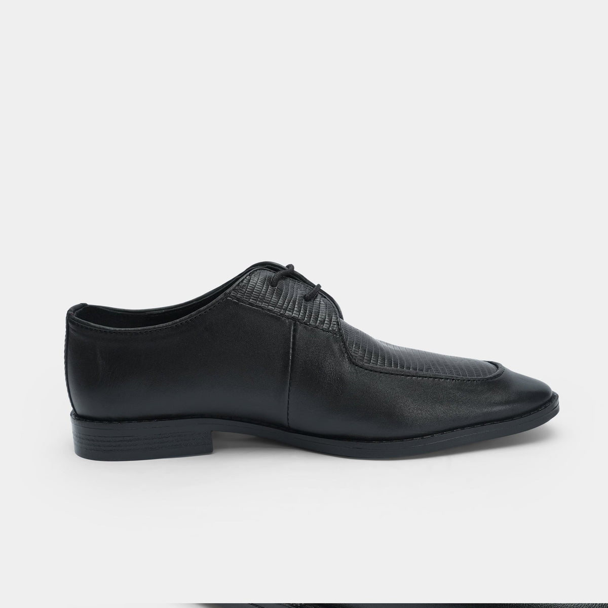 SPLIT LEATHER LACE UP BLACK SHOES - Hi-Street