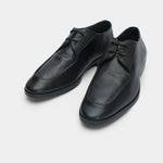SPLIT LEATHER LACE UP BLACK SHOES - Hi-Street