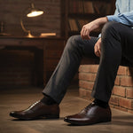 SPLIT LEATHER LACE UP SHOES - Hi-Street