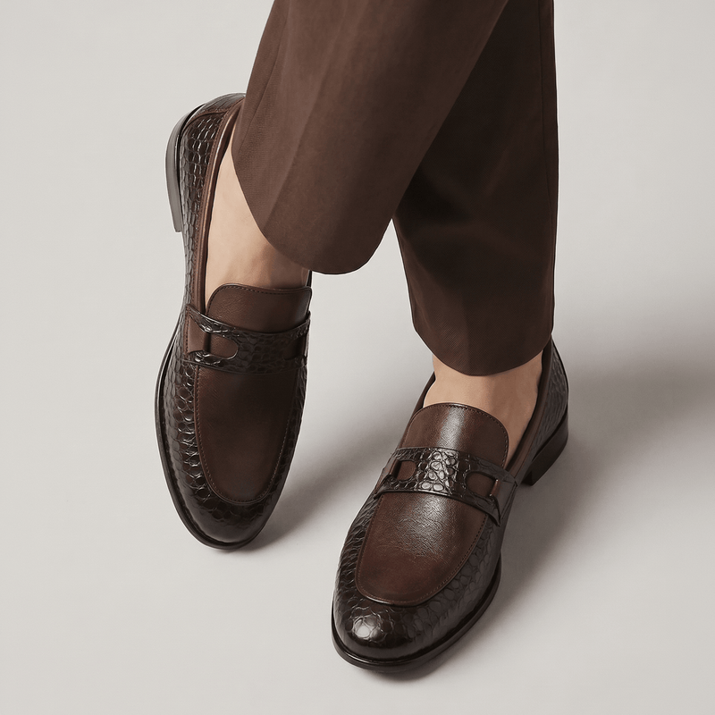 SPLIT LEATHER TEXTURED SHOES - Hi-Street
