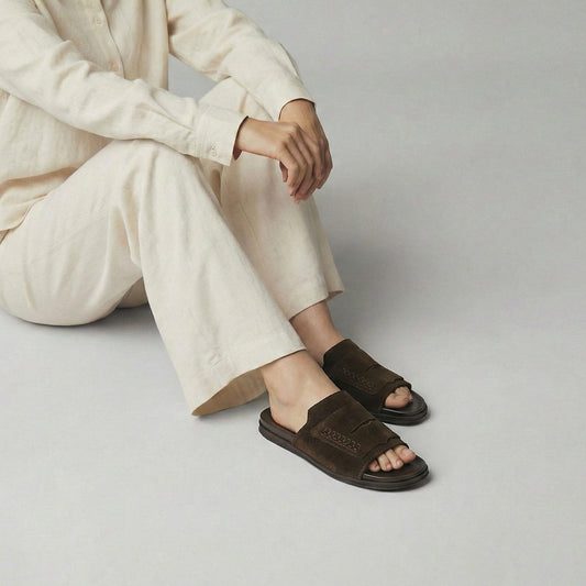 SUEDE LEATHER COMFY SLIPER - Hi-Street