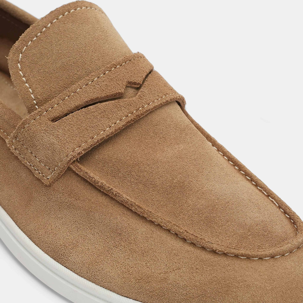 SUEDE LEATHER LOAFERS CAMEL - Hi-Street