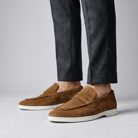 SUEDE LEATHER OLD MONEY SHOES - Hi-Street