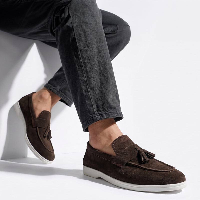 SUEDE LEATHER TASSEL LOAFER - Hi-Street