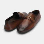 TAN LEATHER BUCKLE MOCCASIN - Hi-Street