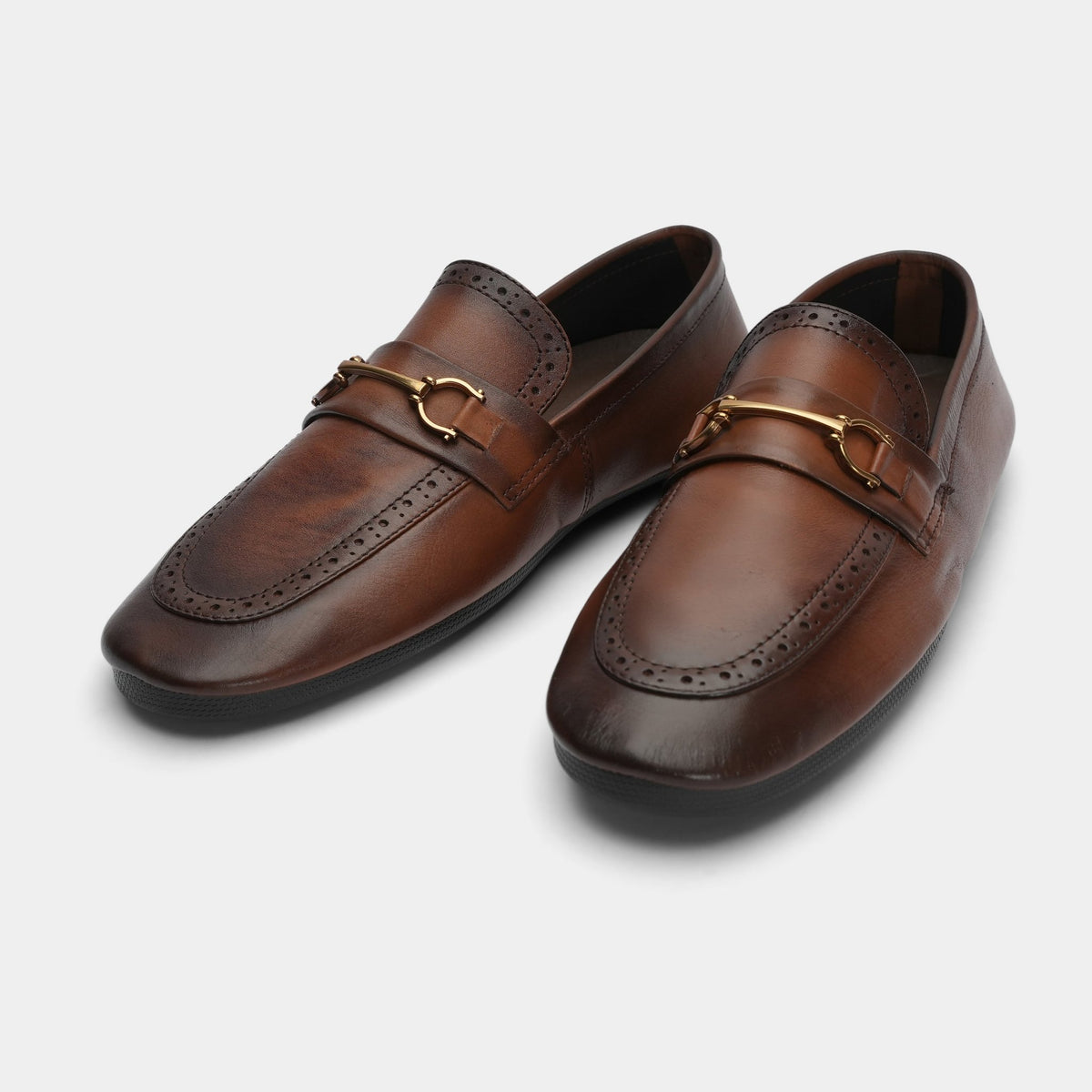 TAN LEATHER BUCKLE MOCCASIN - Hi-Street