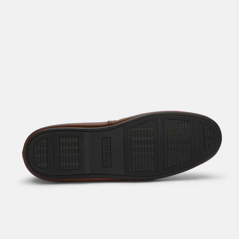 TAN LEATHER BUCKLE MOCCASIN - Hi-Street