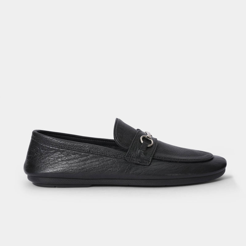 TEXTURE SOFT LEATHER SHOES WITH BUCKLE - Hi-Street