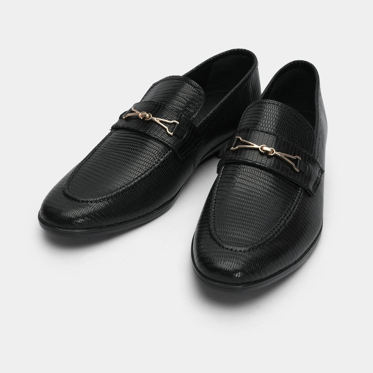 TEXTURED LEATHER BLACK SHOES - Hi-Street
