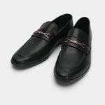 TEXTURED LEATHER BLACK SHOES - Hi-Street