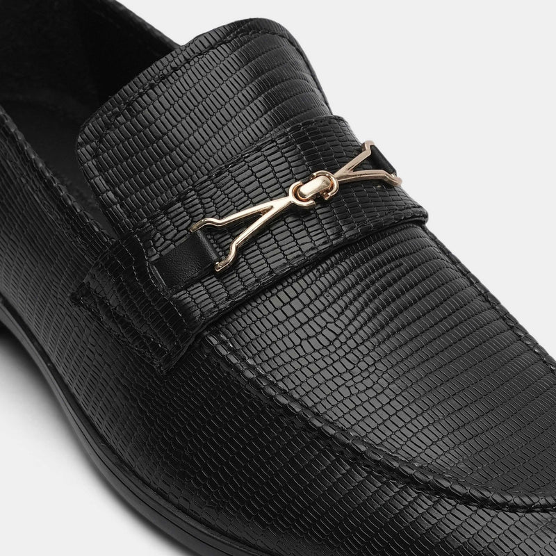 TEXTURED LEATHER BLACK SHOES - Hi-Street