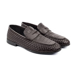 TEXTURED LEATHER BROWN SHOES - Hi-Street