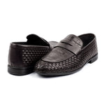 TEXTURED LEATHER BROWN SHOES - Hi-Street