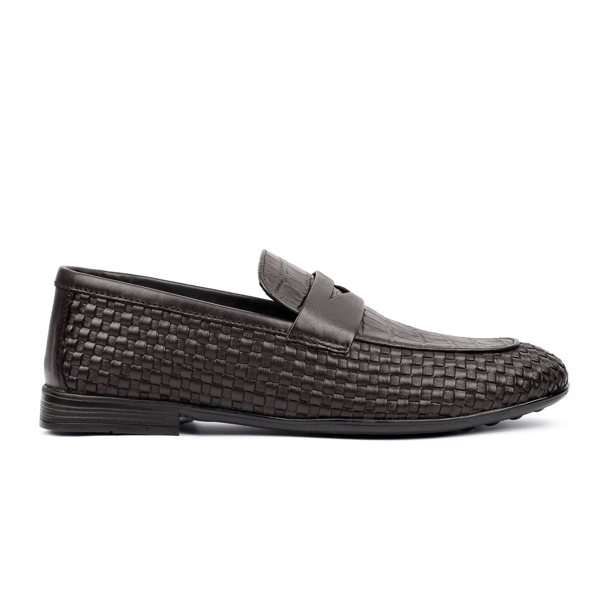 TEXTURED LEATHER BROWN SHOES - Hi-Street