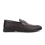 TEXTURED LEATHER BROWN SHOES - Hi-Street