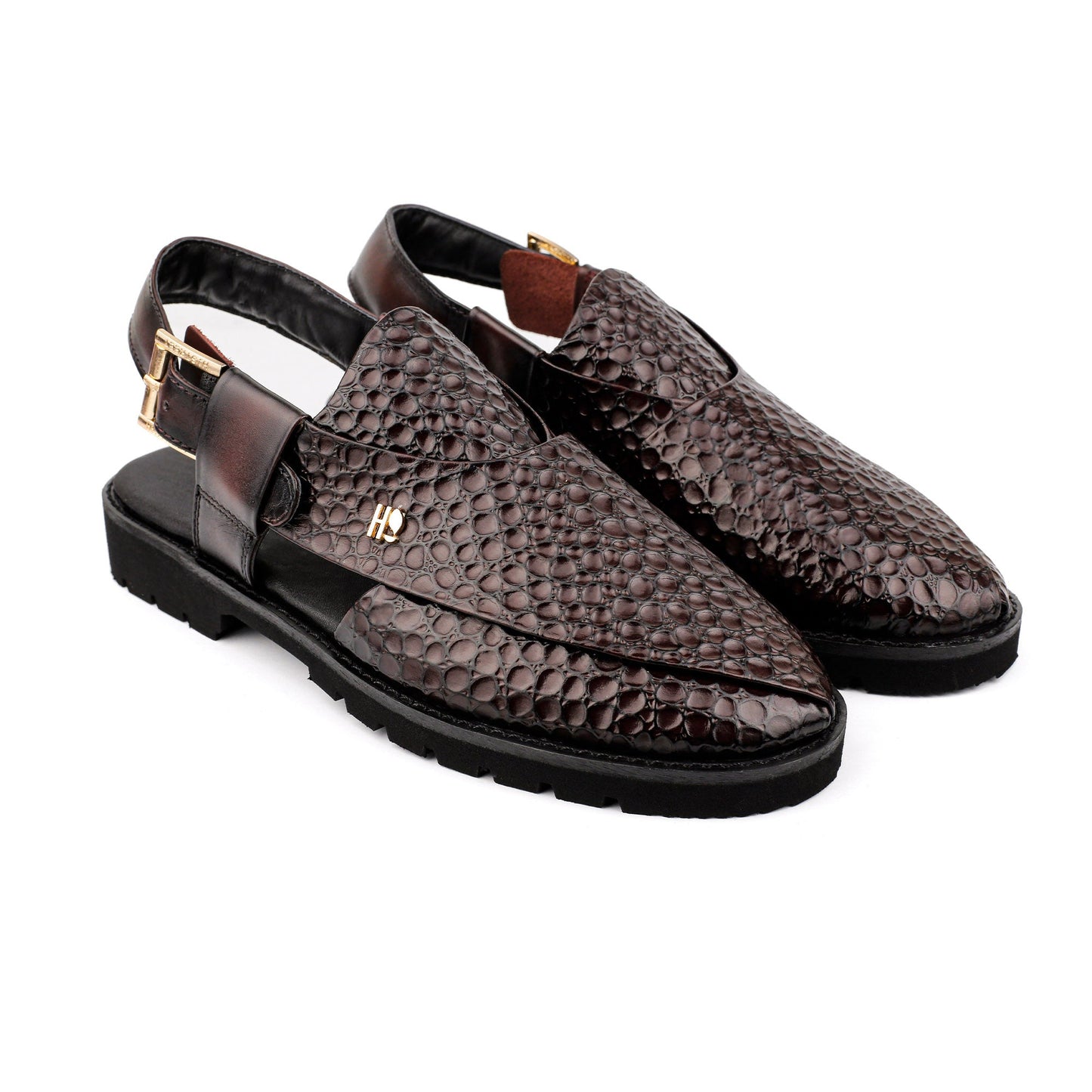 TEXTURED LEATHER COMFORT SANDAL - Hi-Street