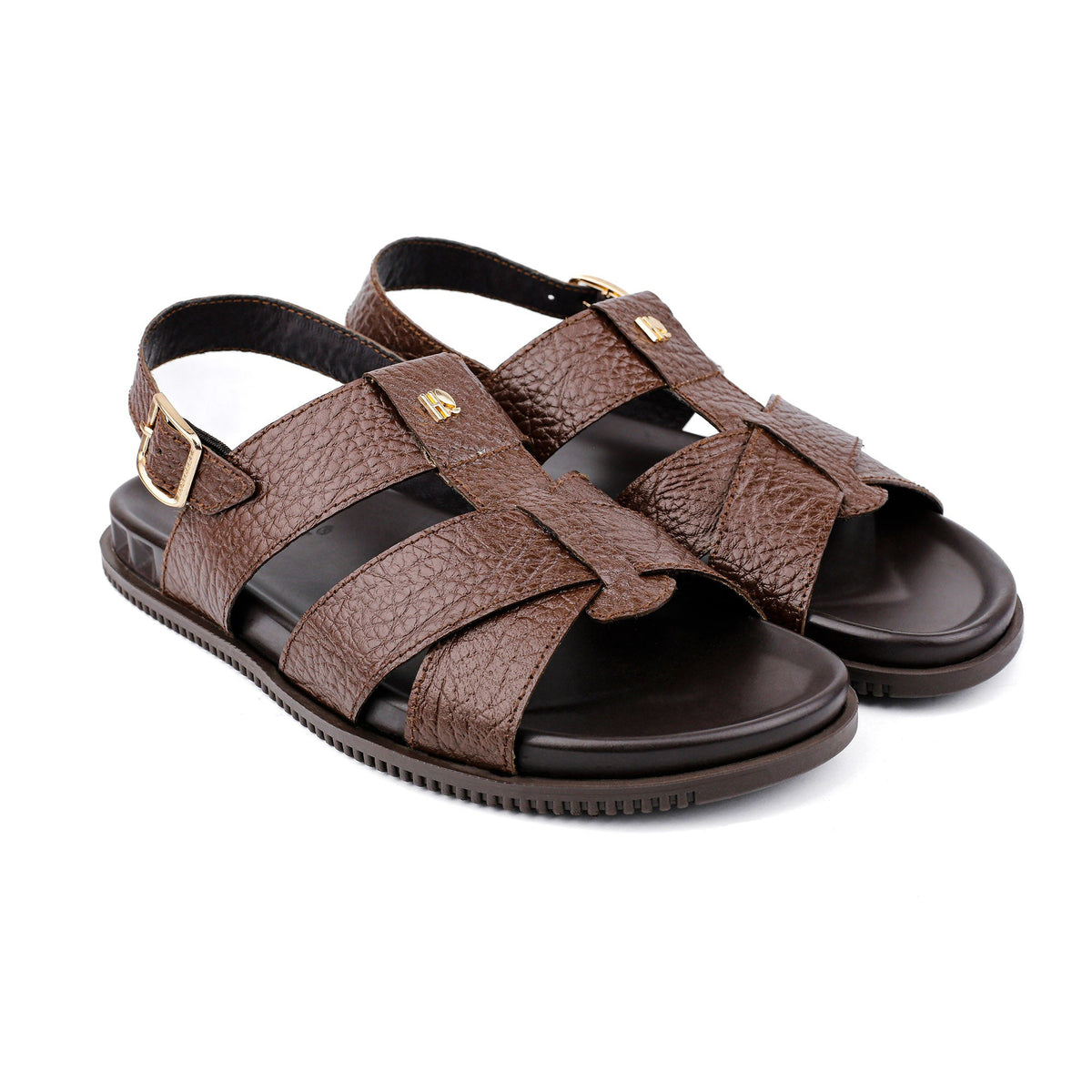 TEXTURED LEATHER COMFORT SANDAL - Hi-Street