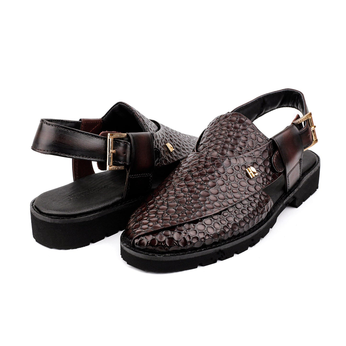 TEXTURED LEATHER COMFORT SANDAL - Hi-Street