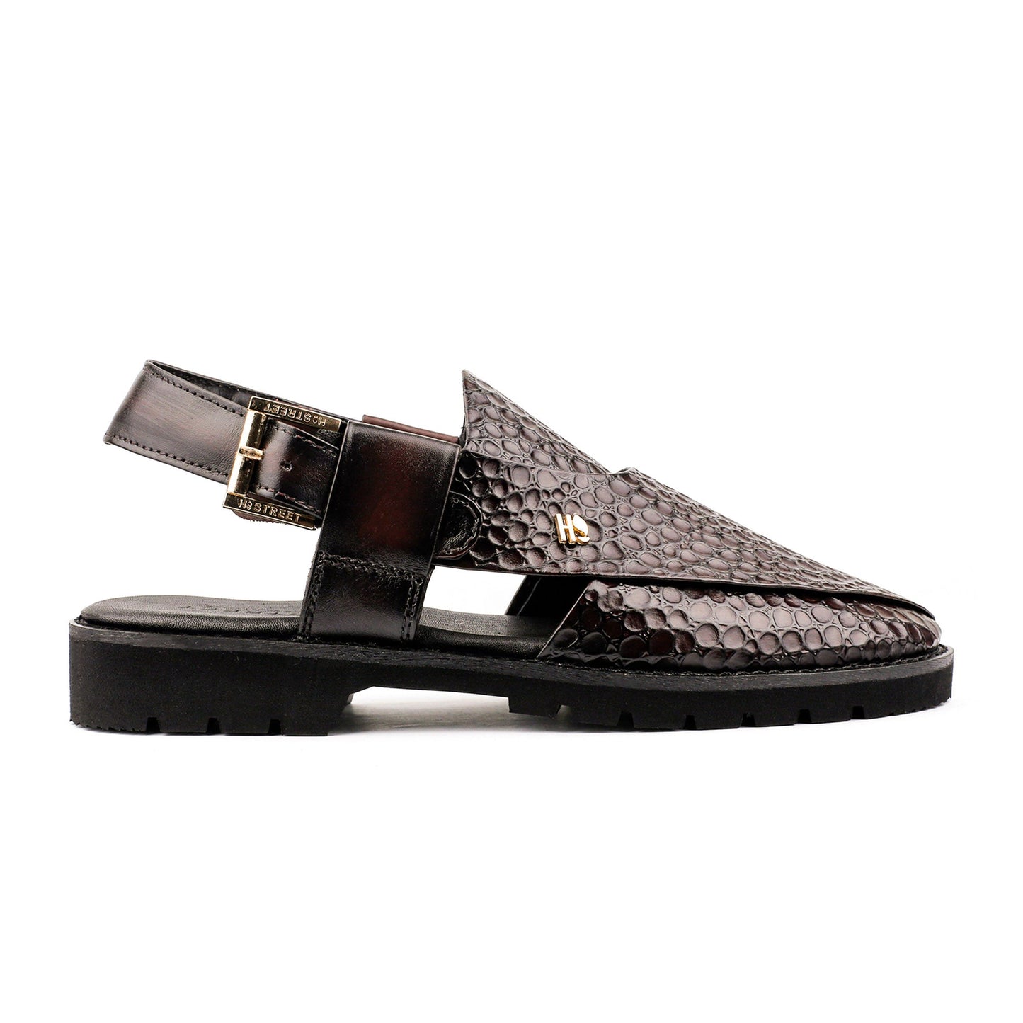 TEXTURED LEATHER COMFORT SANDAL - Hi-Street