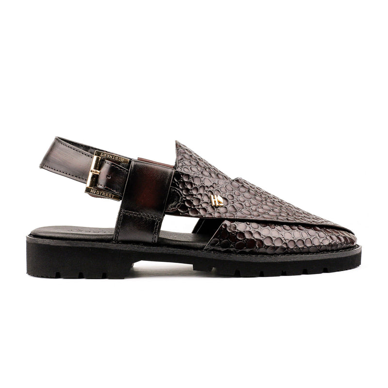 TEXTURED LEATHER COMFORT SANDAL - Hi-Street