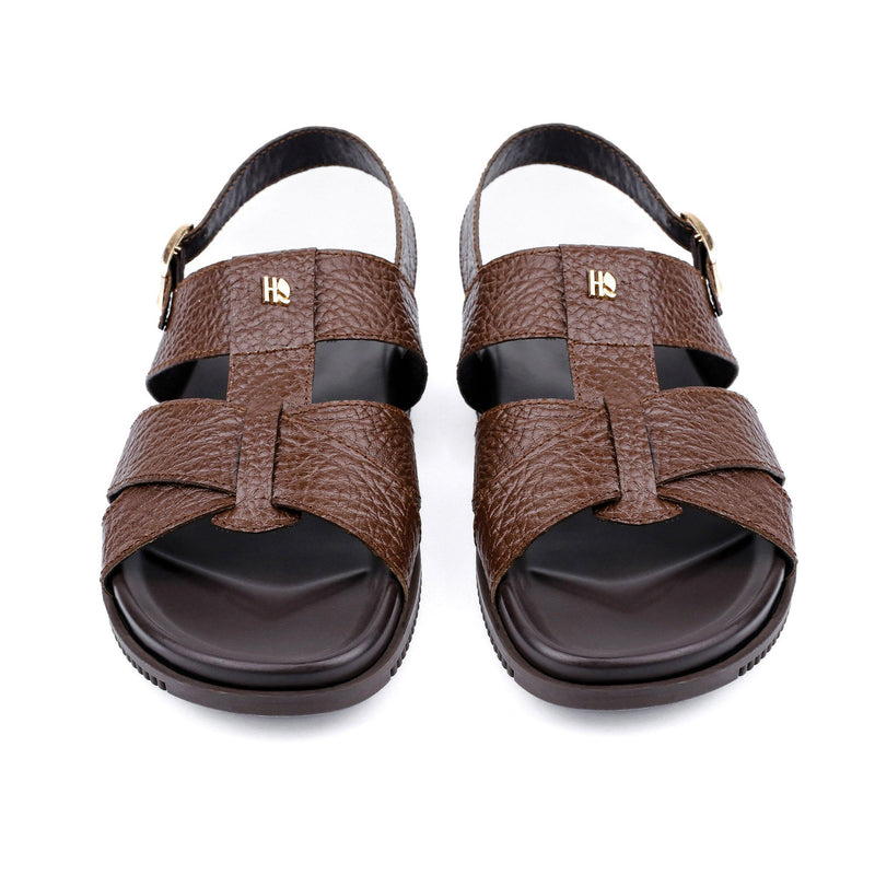 TEXTURED LEATHER COMFORT SANDAL - Hi-Street