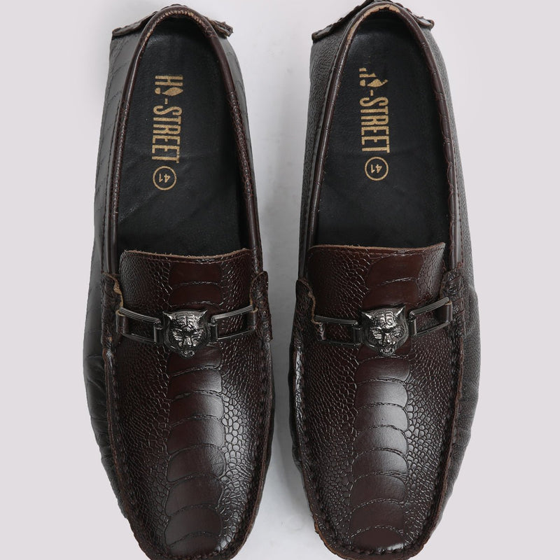 TEXTURED LOAFER WITH BUCKLE - Hi-Street