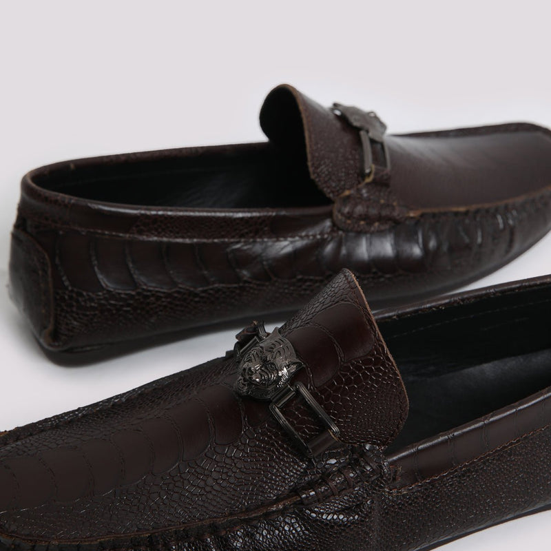 TEXTURED LOAFER WITH BUCKLE - Hi-Street