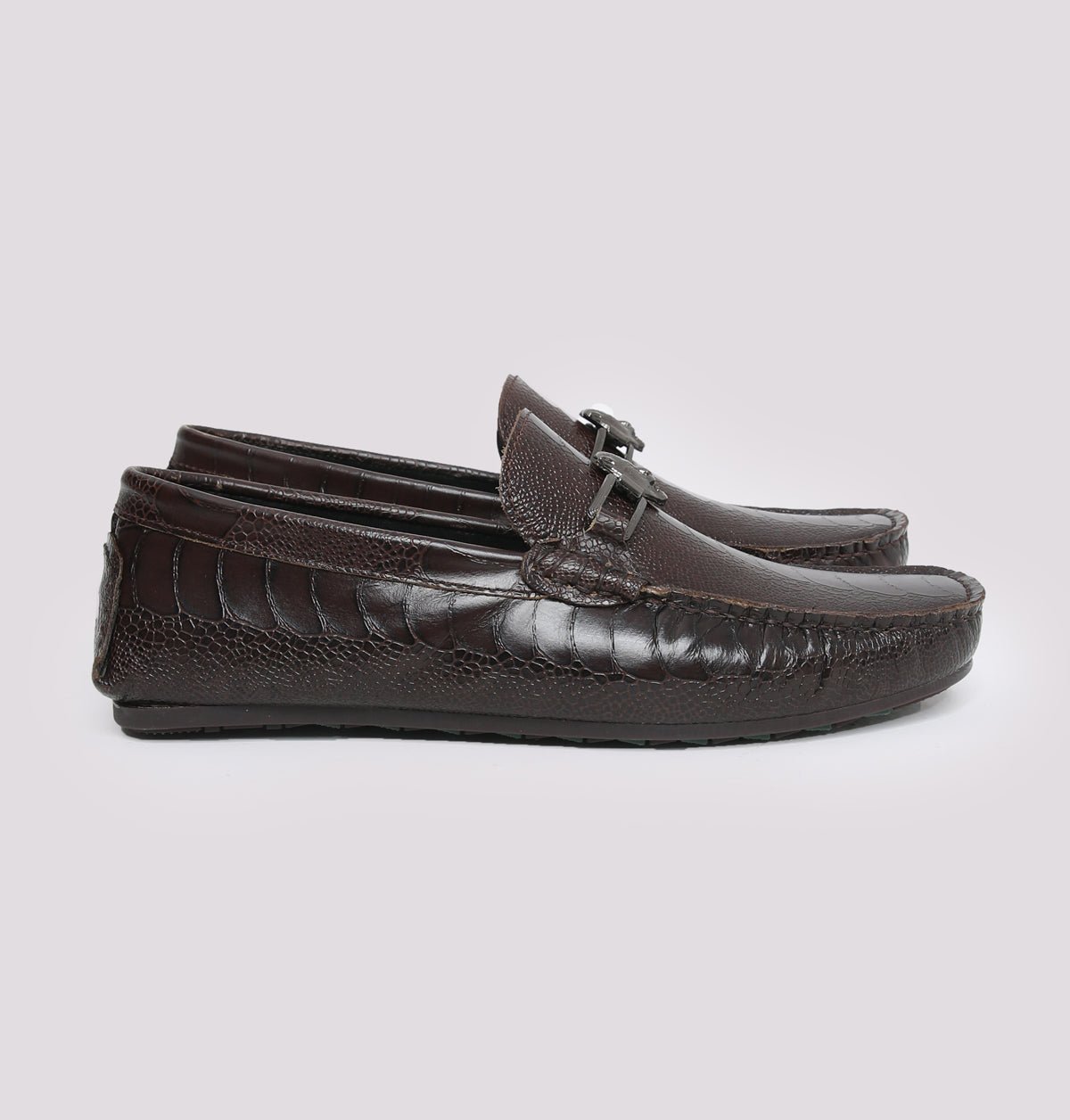 TEXTURED LOAFER WITH BUCKLE - Hi-Street