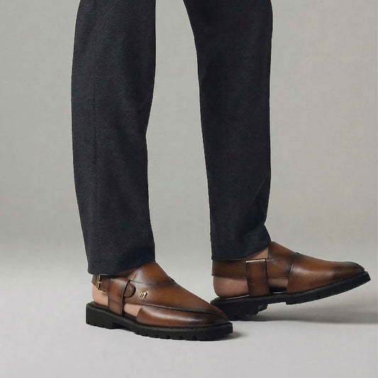 TWO TONE LEATHER EVA SANDAL - Hi-Street