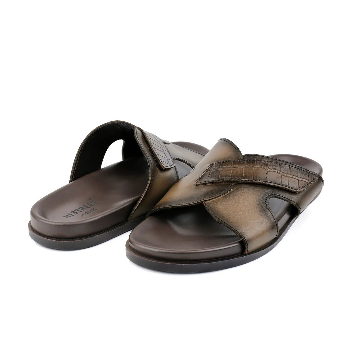 TWO TONE LEATHER EVA SLIPPERS - Hi-Street