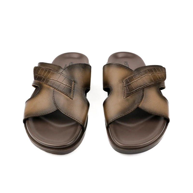 TWO TONE LEATHER EVA SLIPPERS - Hi-Street