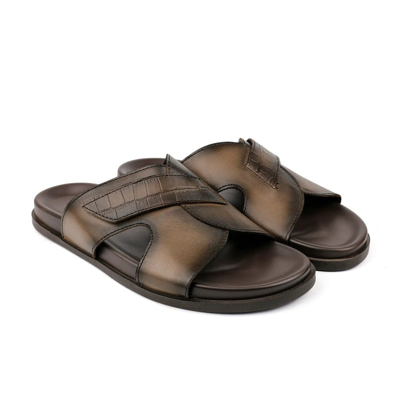 TWO TONE LEATHER EVA SLIPPERS - Hi-Street