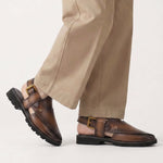 TWO TONE LEATHER SANDAL - Hi-Street