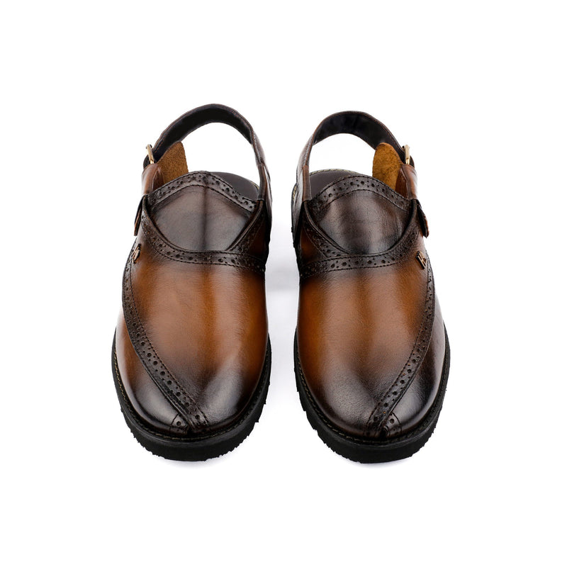 TWO TONE LEATHER SANDAL - Hi-Street