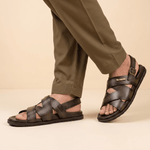 TWO TONE LEATHER SANDAL - Hi-Street