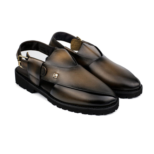 TWO TONE LEATHER SANDAL - Hi-Street
