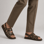 TWO TONE LEATHER SANDAL - Hi-Street