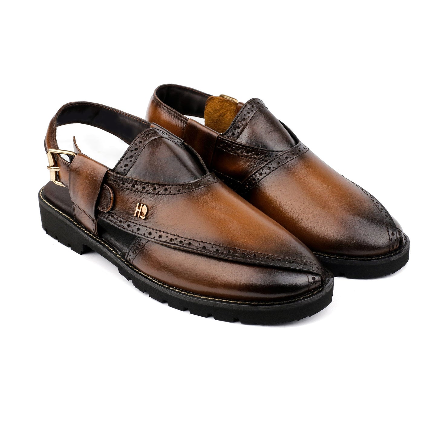 TWO TONE LEATHER SANDAL - Hi-Street