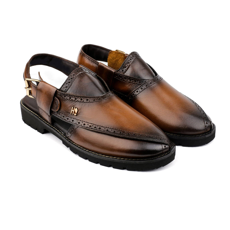 TWO TONE LEATHER SANDAL - Hi-Street
