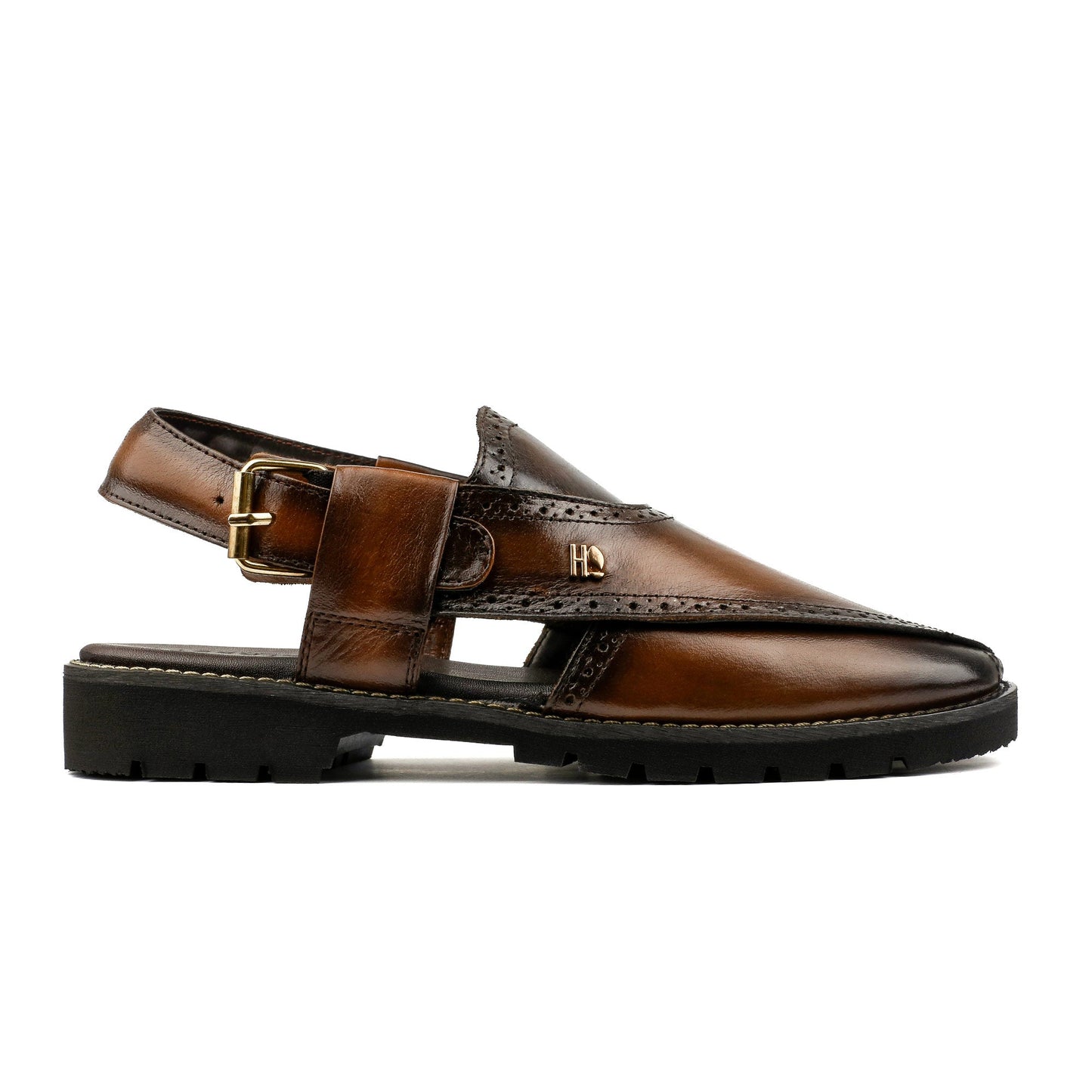 TWO TONE LEATHER SANDAL - Hi-Street