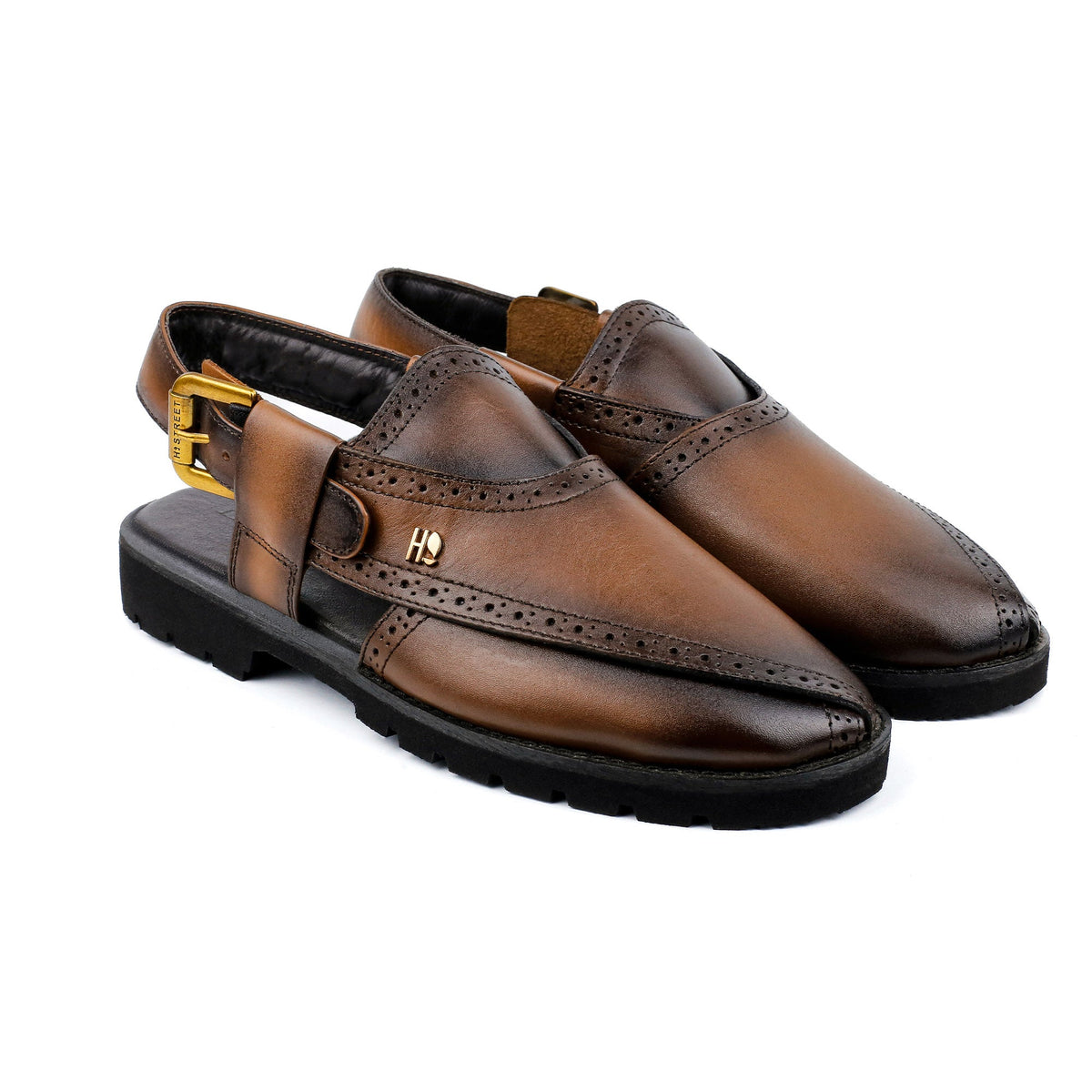 TWO TONE LEATHER SANDAL - Hi-Street